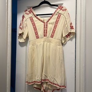 American Eagle Cream Romper Size L